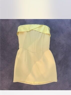 Retrofete Lydia Yellow Strapless dress Size Small